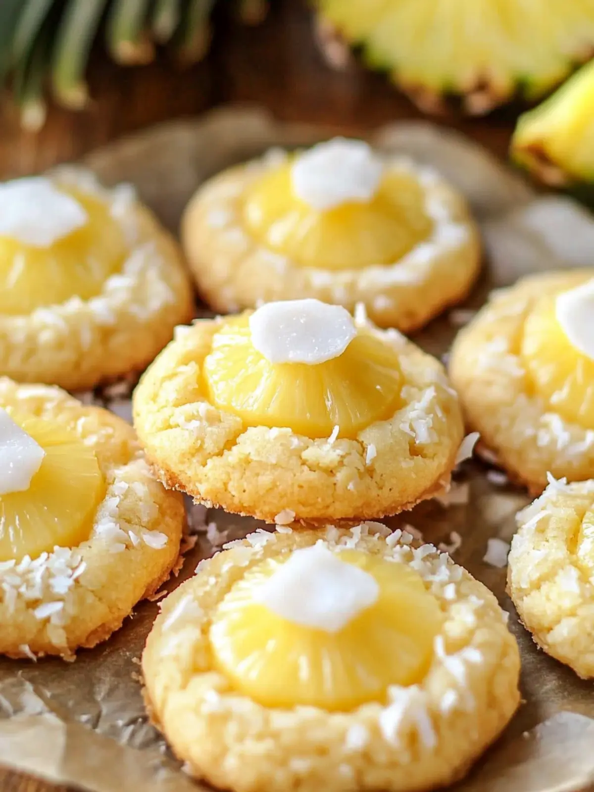 Tropical Hawaiian Pineapple Coconut Thumbprint Cookies Recipe 5 Hawaiian Pineapple Coconut Thumbprint Cookies