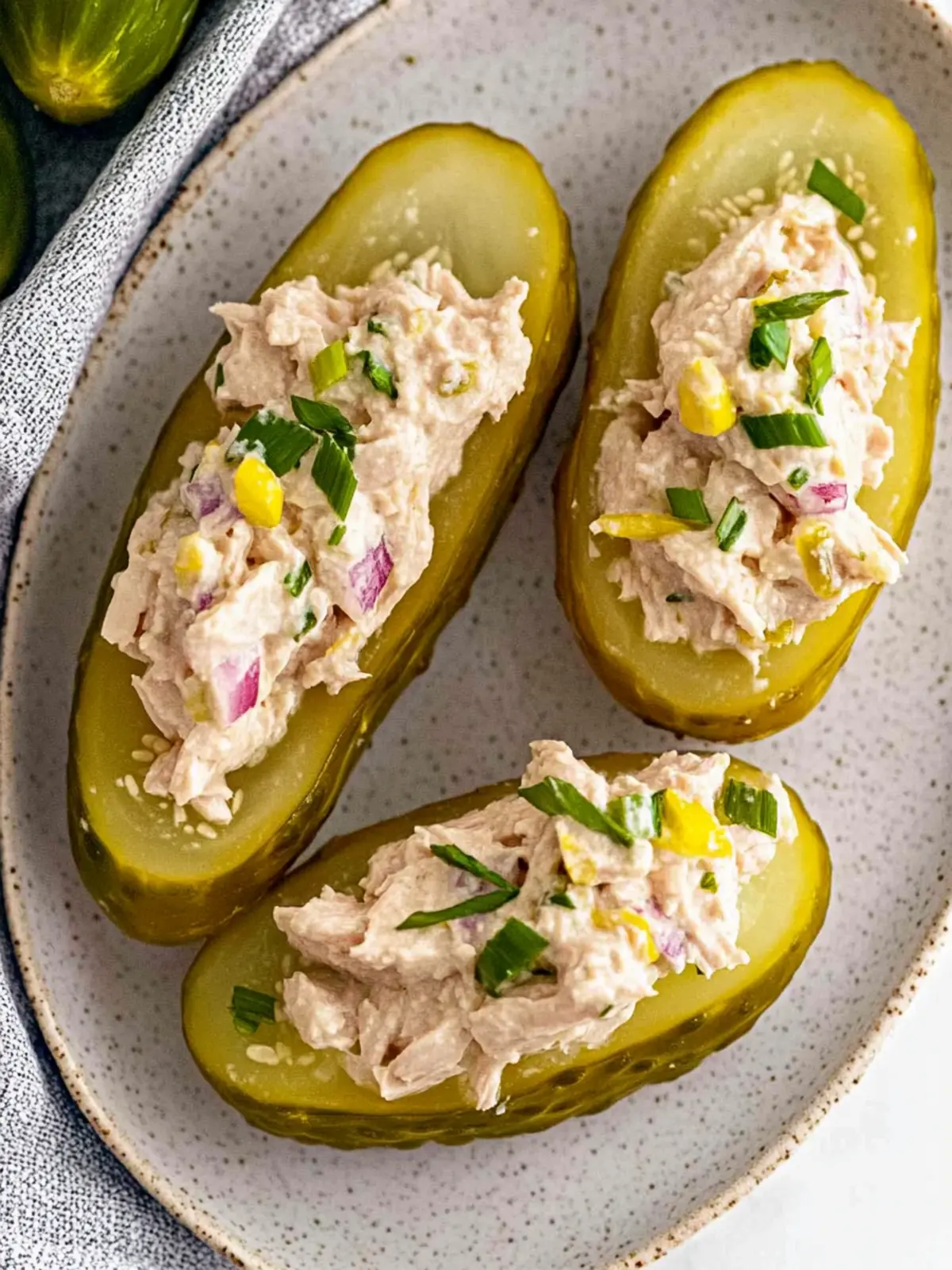 Tuna Salad Pickle Boats: A Fun and Flavorful Snack Idea 2 Tuna Salad Pickle Boats