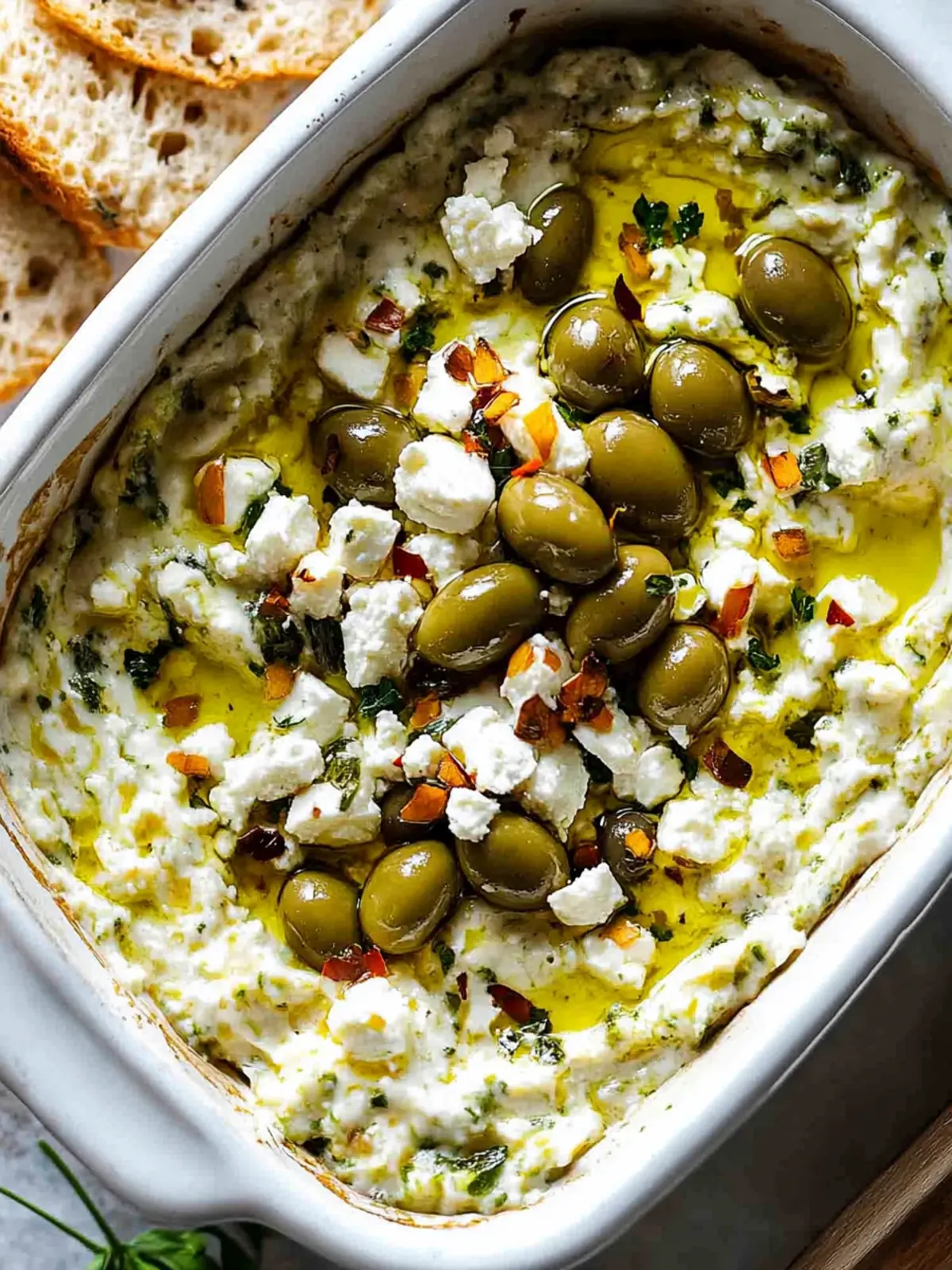 Green Olive and Feta Cheese Dip