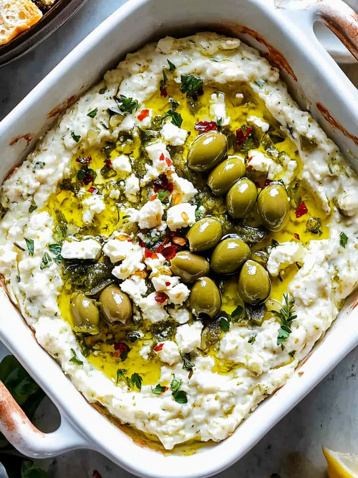 Green Olive and Feta Cheese Dip