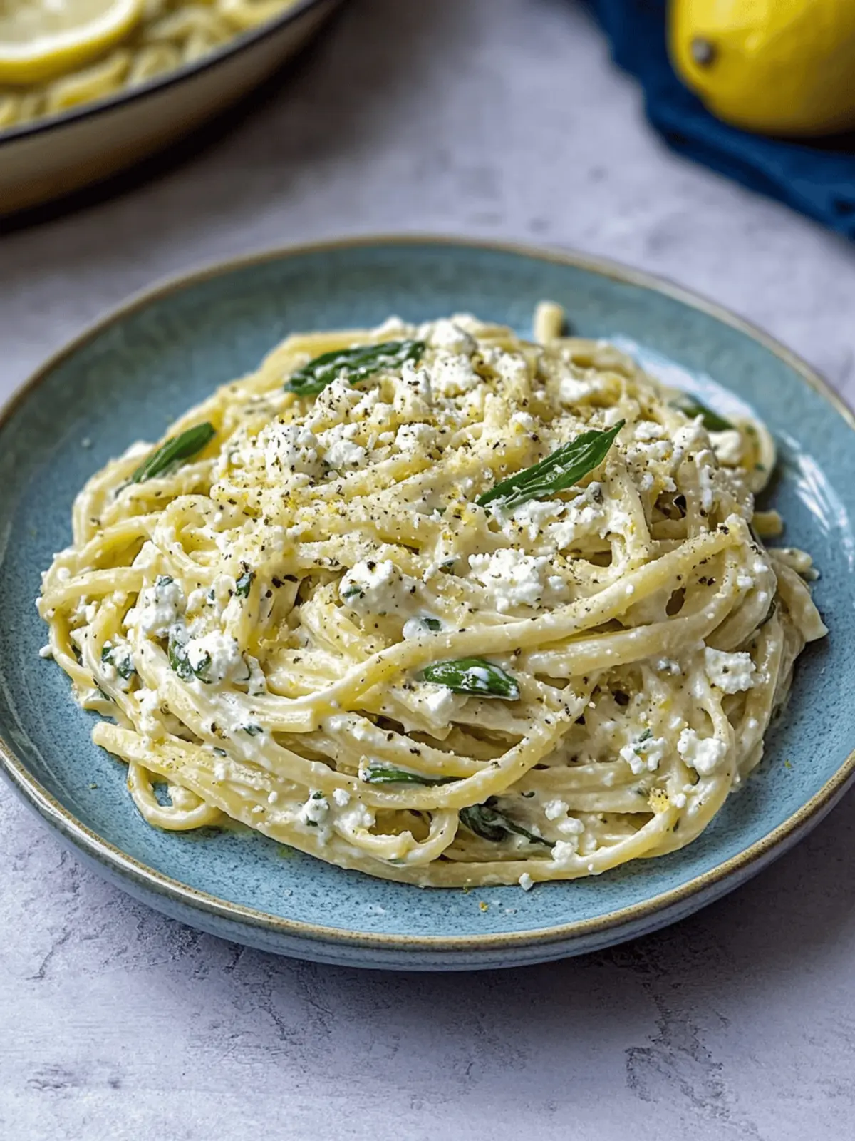 Creamy Lemon Feta Pasta