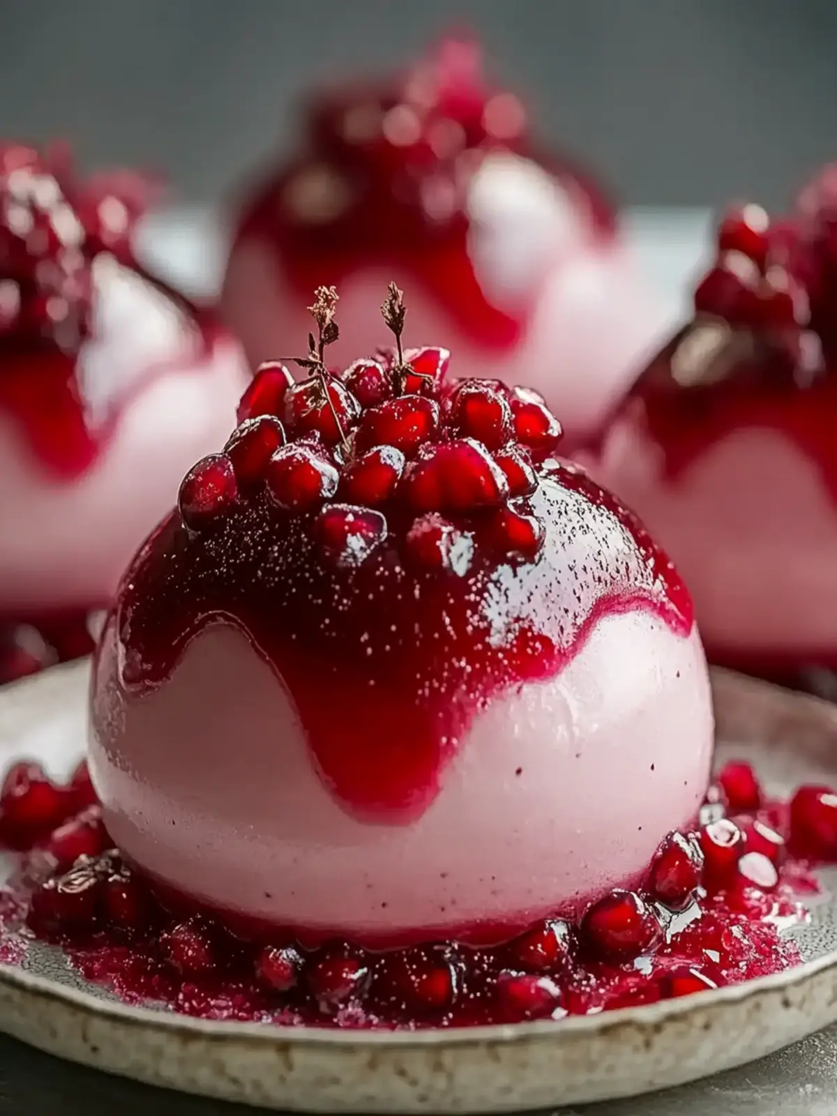 Pomegranate Mousse Domes