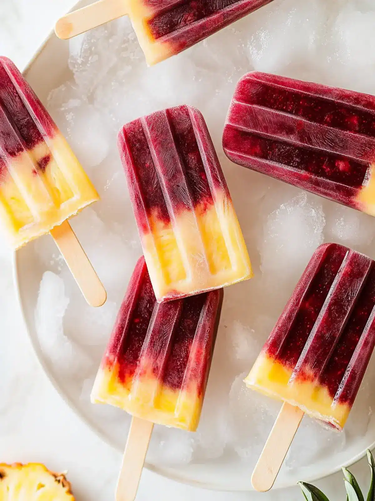 Cherry Pineapple Popsicles