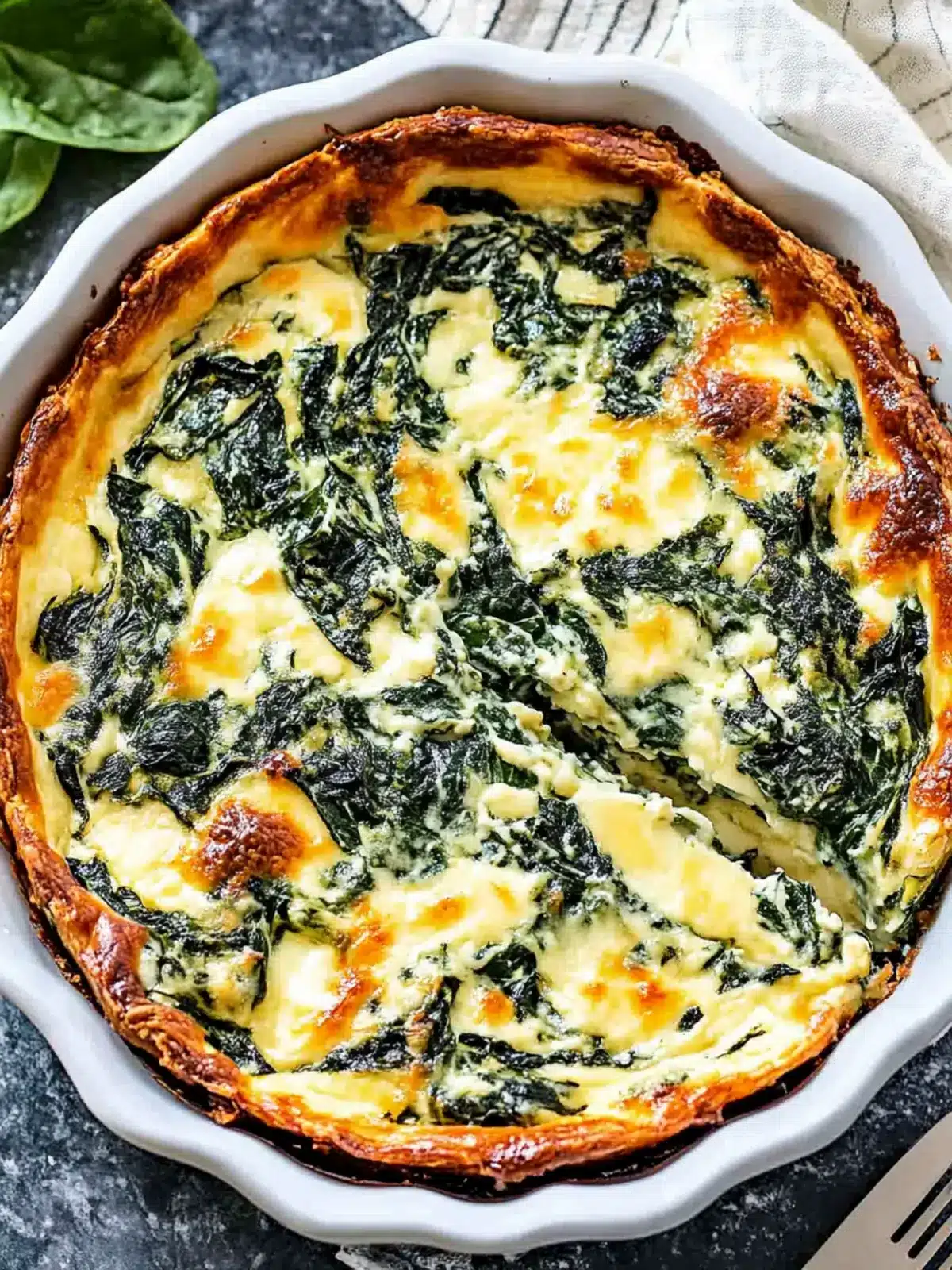 Delicious Crustless Spinach Cheese Pie in Just 32 Minutes 3 Crustless Spinach Cheese Pie