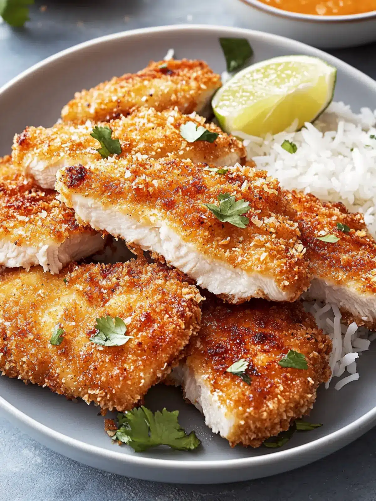 Crispy Crunchy Coconut Chicken with Zesty Spicy Mayo Dip 4 Crunchy Coconut Chicken