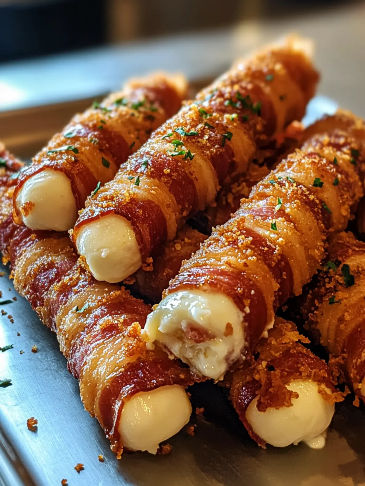 Savor Nashville Hot Bacon Wrapped Mozzarella Sticks Tonight 2 Nashville Hot Bacon Wrapped Mozzarella Sticks