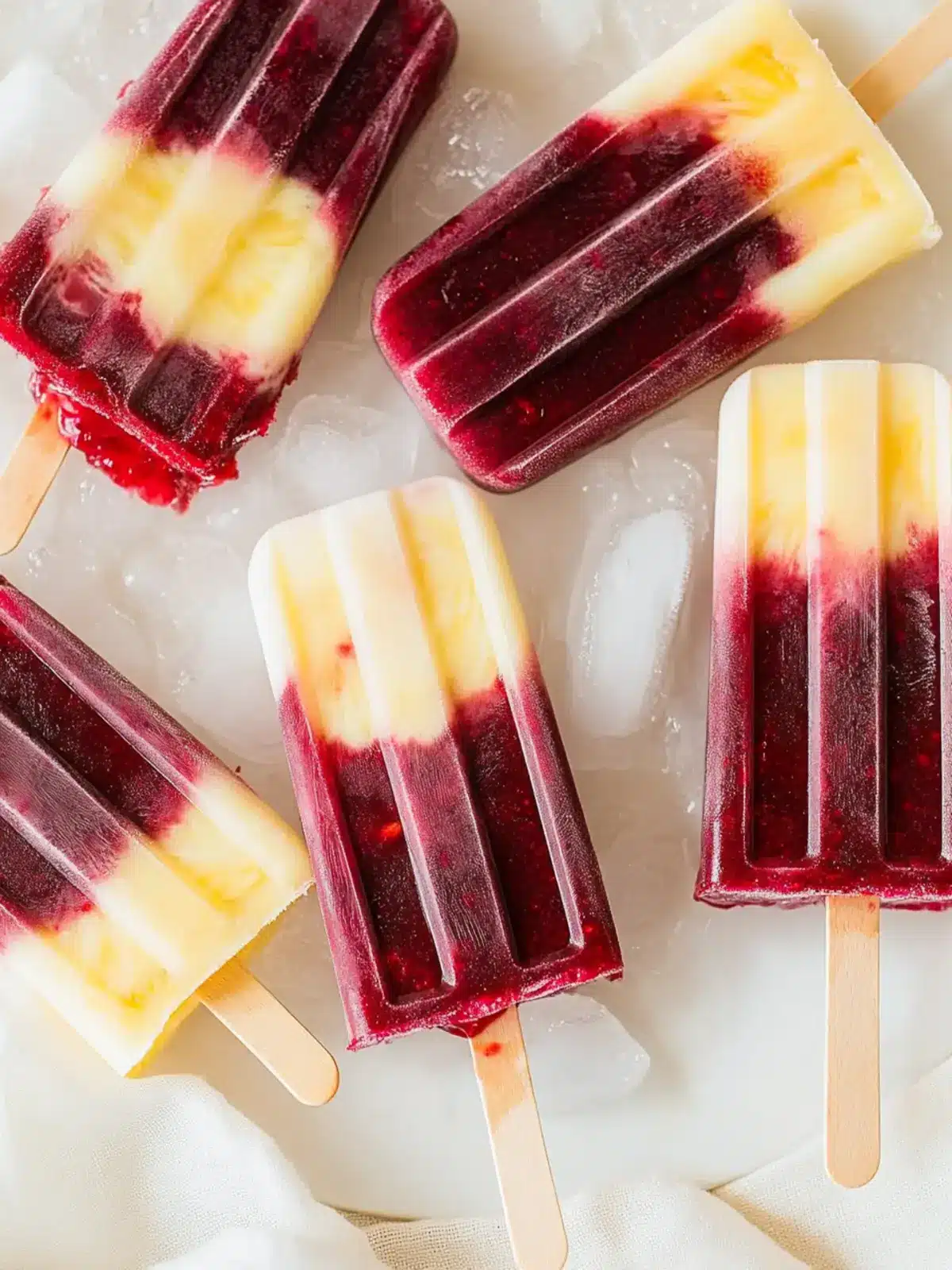Cherry Pineapple Popsicles