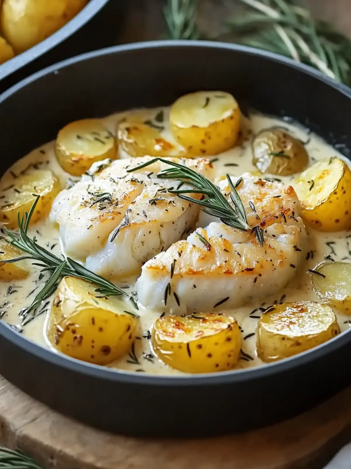 Savory Cod & Potatoes in Rosemary Cream Sauce Delight 5 Cod & Potatoes in Rosemary Cream Sauce