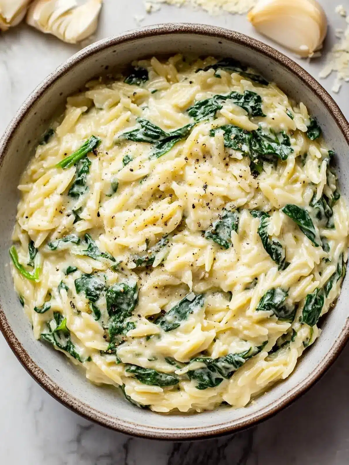 Creamy Garlic Spinach Orzo: A Cozy Dinner Delight 3 Creamy Garlic Spinach Orzo