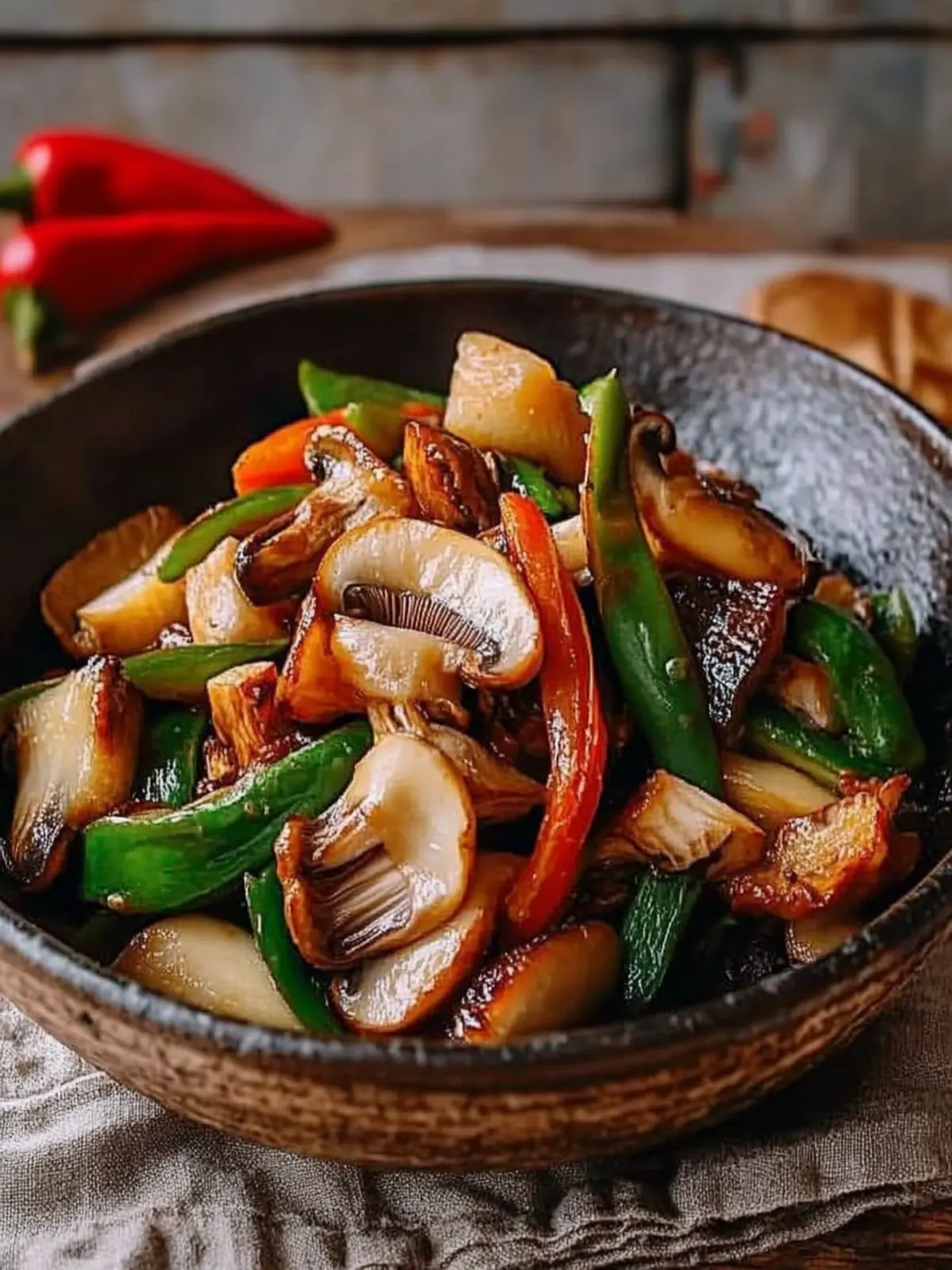Tasty King Oyster Mushroom Stir-Fry with Crunchy Cashews 3 King Oyster Mushroom