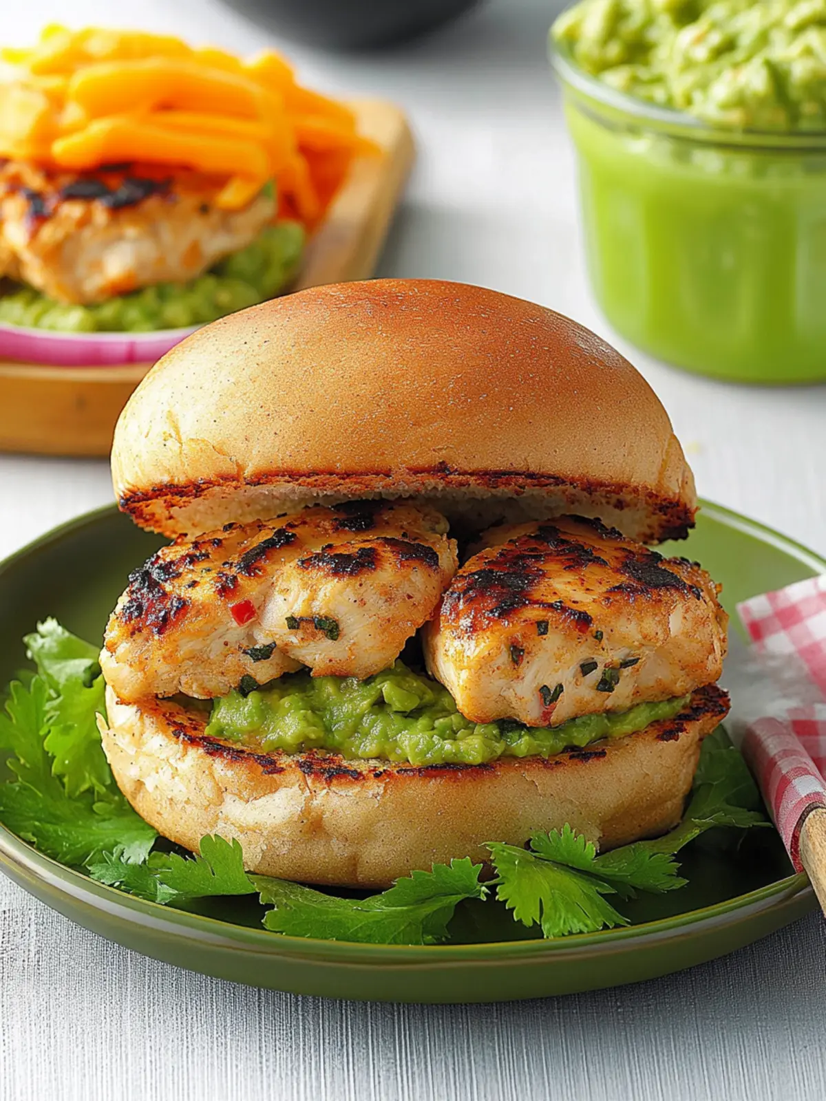 Cheddar Jalapeño Chicken Burgers with Guacamole Bliss 5 Cheddar Jalapeño Chicken Burgers with Guacamole