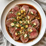 Beef Tataki with Garlic Chips & Ponzu