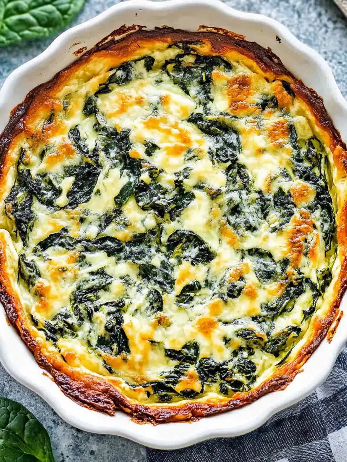 Delicious Crustless Spinach Cheese Pie in Just 32 Minutes 4 Crustless Spinach Cheese Pie
