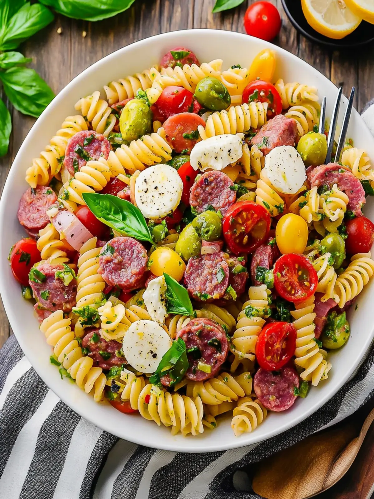 Rainbow Antipasto Pasta Salad