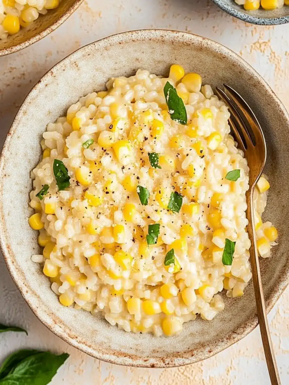 Sweet Corn Risotto: Creamy Delight for Homemade Comfort 3 Sweet Corn Risotto