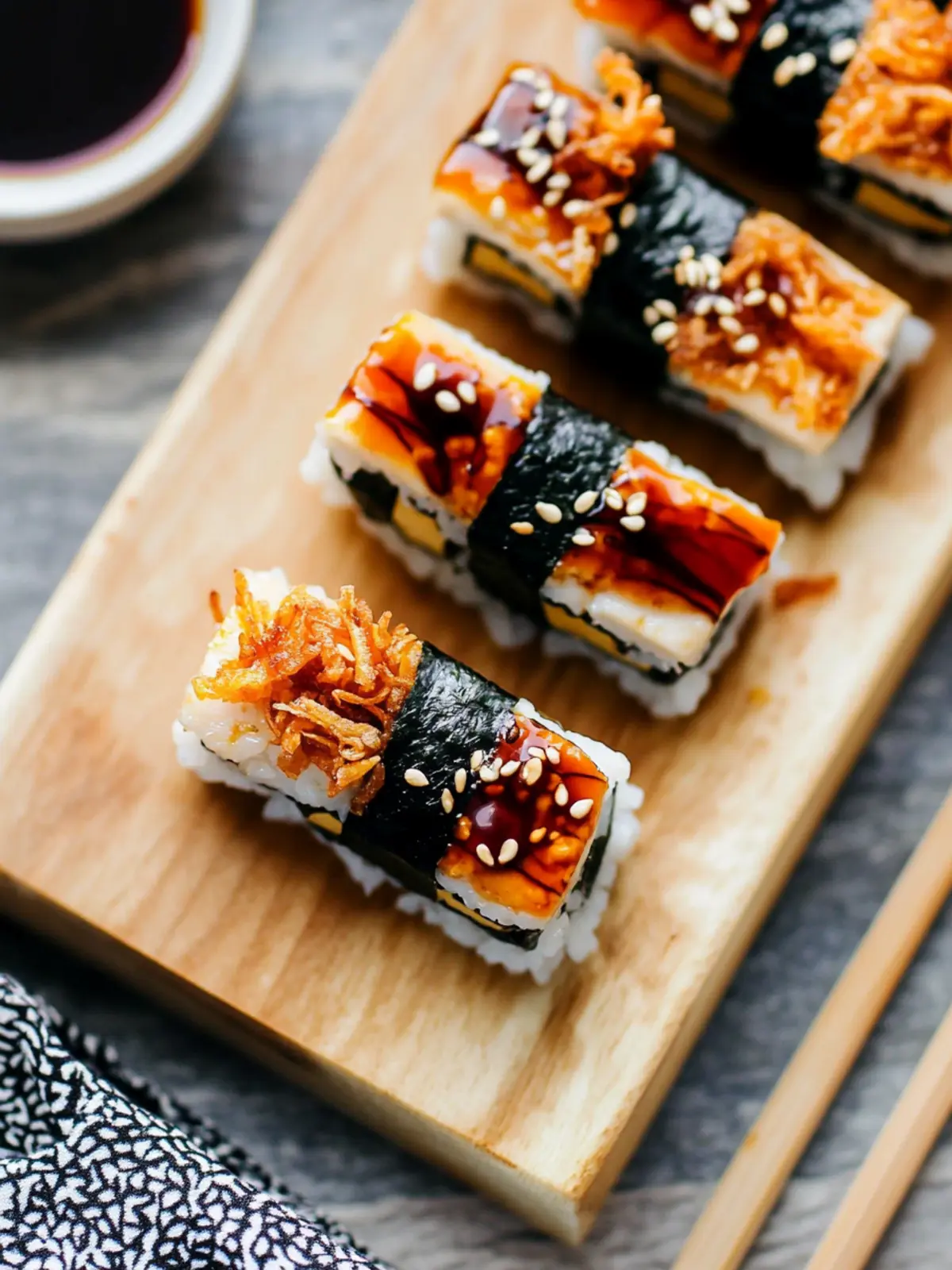 Teriyaki Tofu Nigiri with Crispy Shallots: A Flavor Adventure 3 Teriyaki Tofu Nigiri with Crispy Shallots