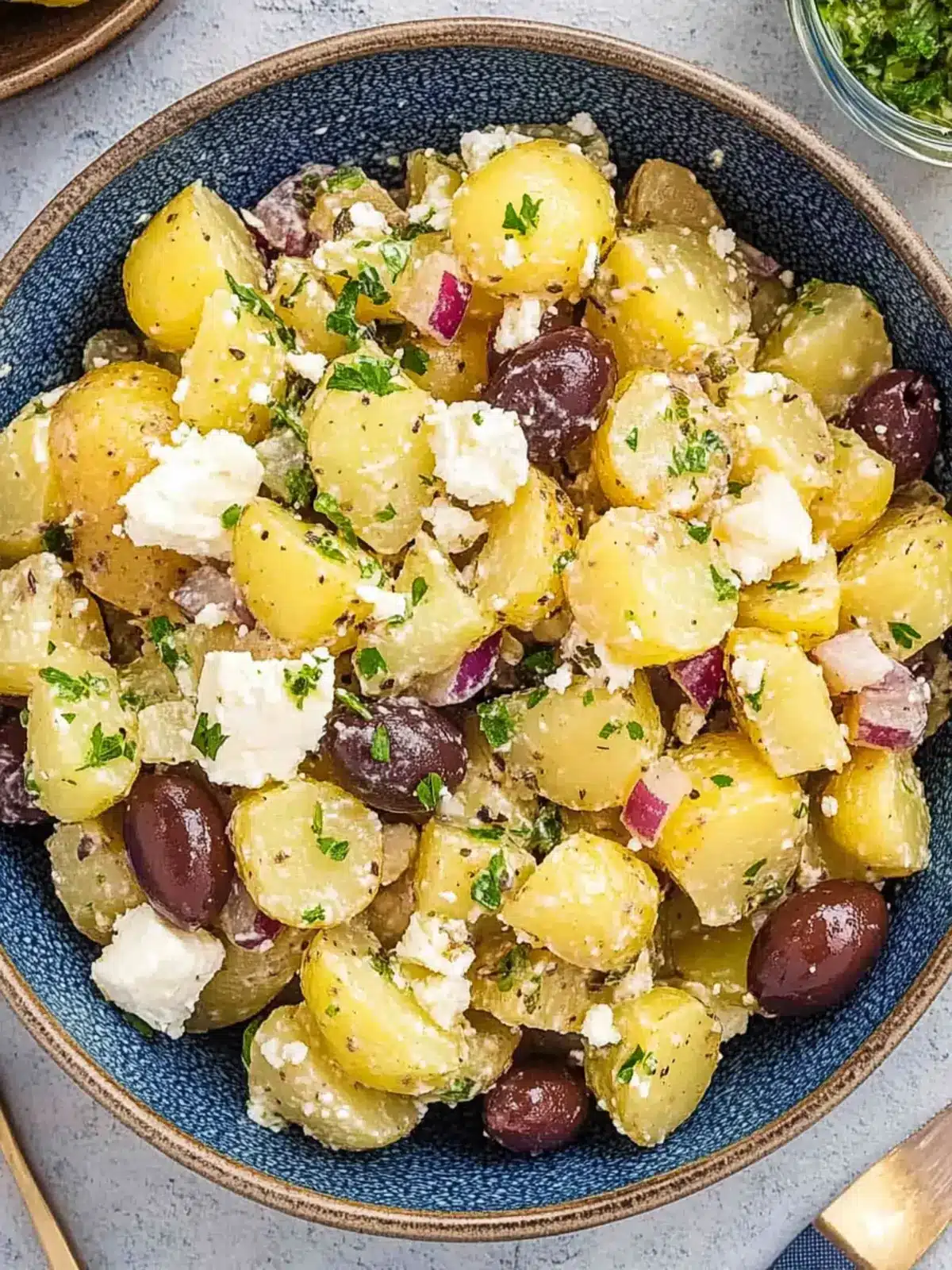 Delicious Greek Potato Salad with Feta, Olives & Zesty Vinaigrette 5 Greek Potato Salad with Feta, Olives & Zesty Herb Vinaigrette