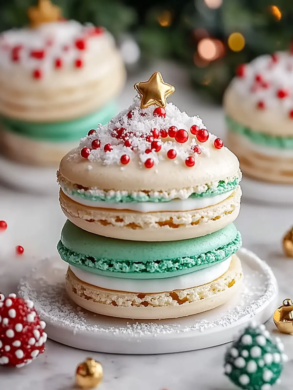 Delicious Christmas Tree Cake Macarons for Holiday Cheer 2 Christmas Tree Cake Macarons