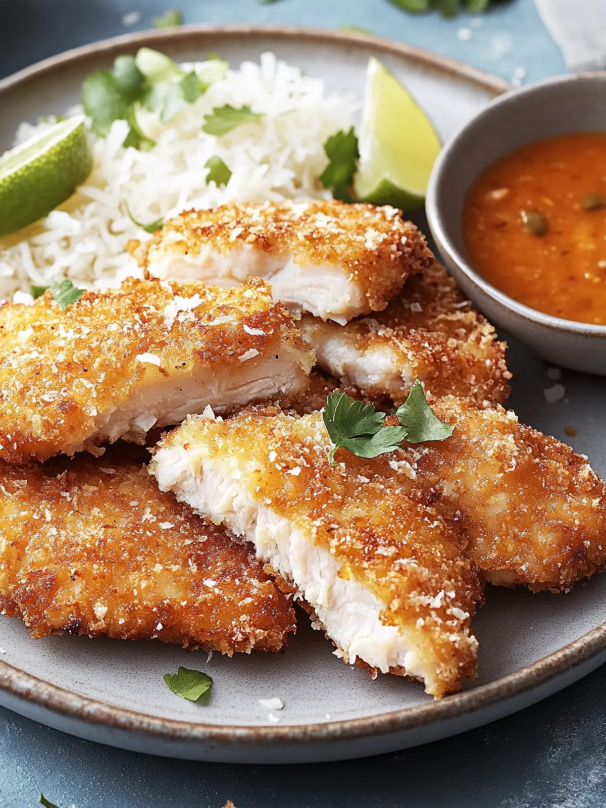 Crispy Crunchy Coconut Chicken with Zesty Spicy Mayo Dip 5 Crunchy Coconut Chicken
