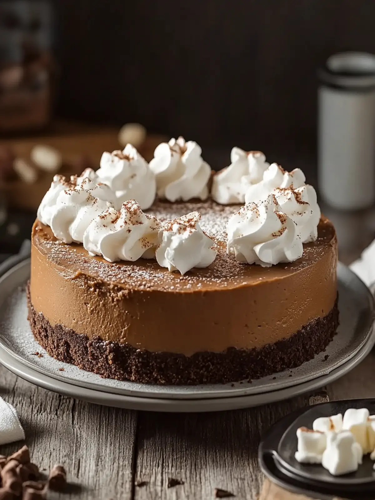Decadent Hot Cocoa Cheesecake with Marshmallow Whipped Cream 2 Hot Cocoa Cheesecake with Marshmallow Whipped Cream