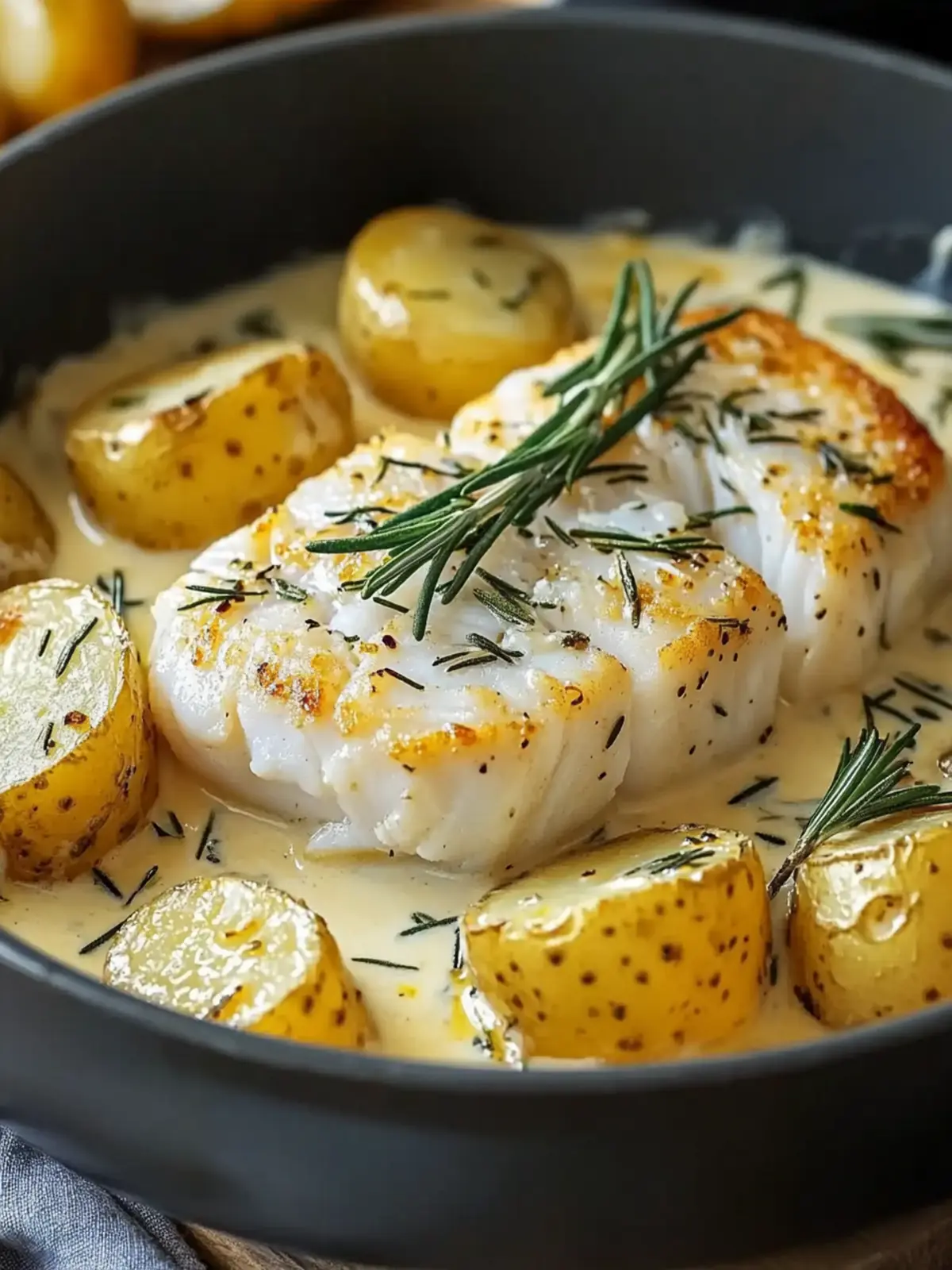 Savory Cod & Potatoes in Rosemary Cream Sauce Delight 4 Cod & Potatoes in Rosemary Cream Sauce