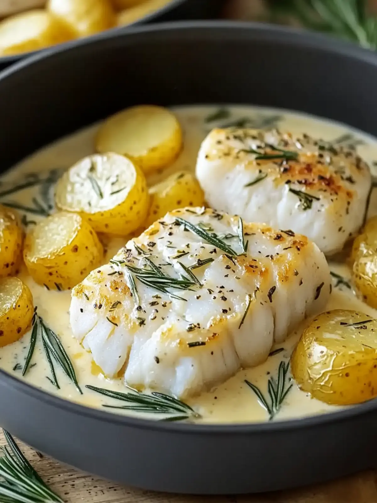 Savory Cod & Potatoes in Rosemary Cream Sauce Delight 2 Cod & Potatoes in Rosemary Cream Sauce