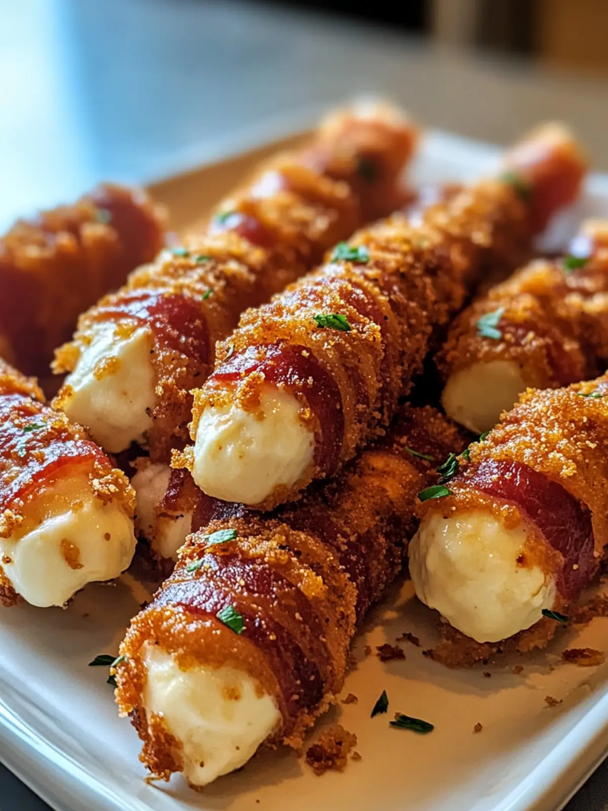 Savor Nashville Hot Bacon Wrapped Mozzarella Sticks Tonight 4 Nashville Hot Bacon Wrapped Mozzarella Sticks