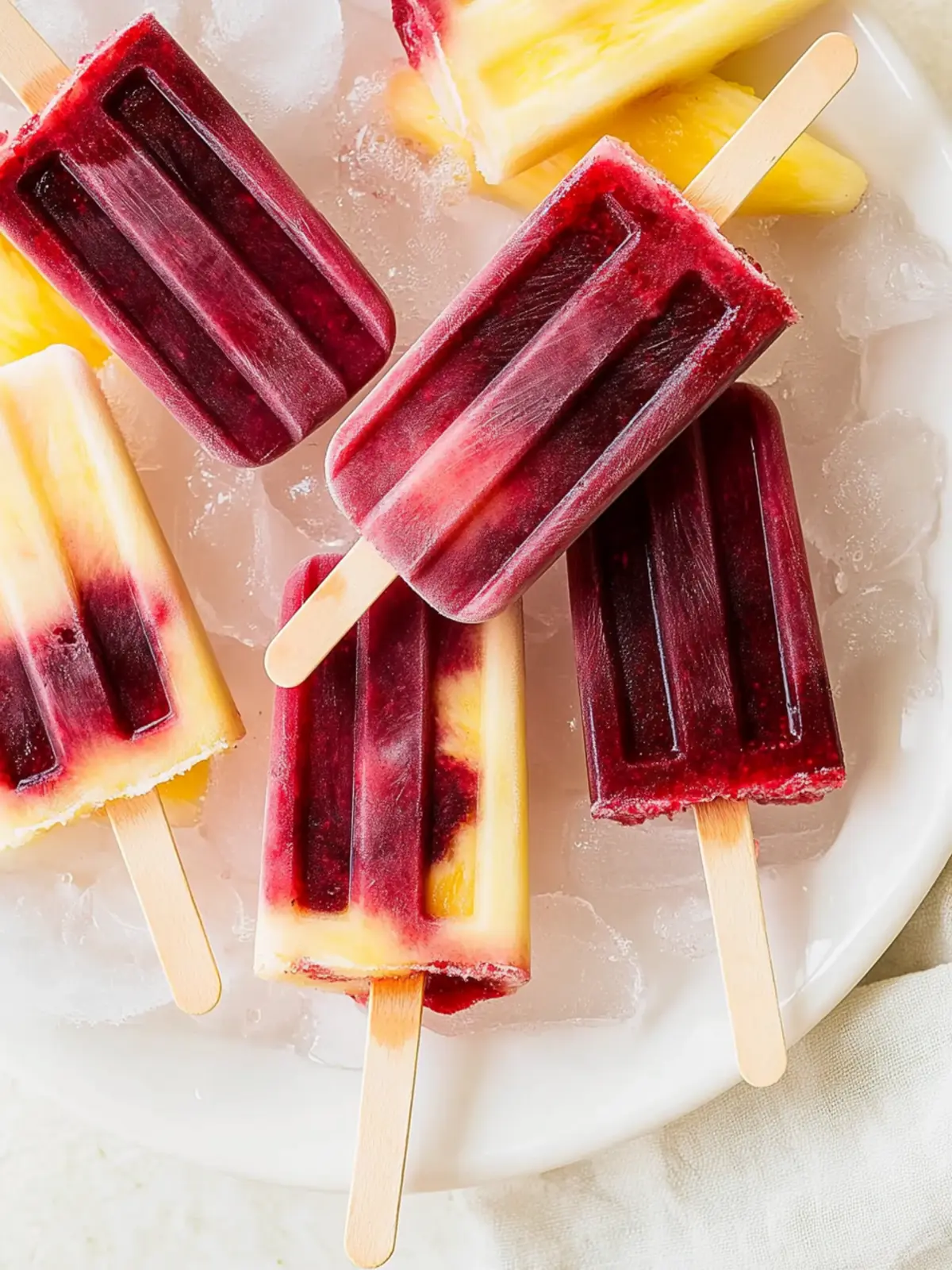 Cherry Pineapple Popsicles