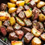 Garlic Butter Steak Bites and Potatoes