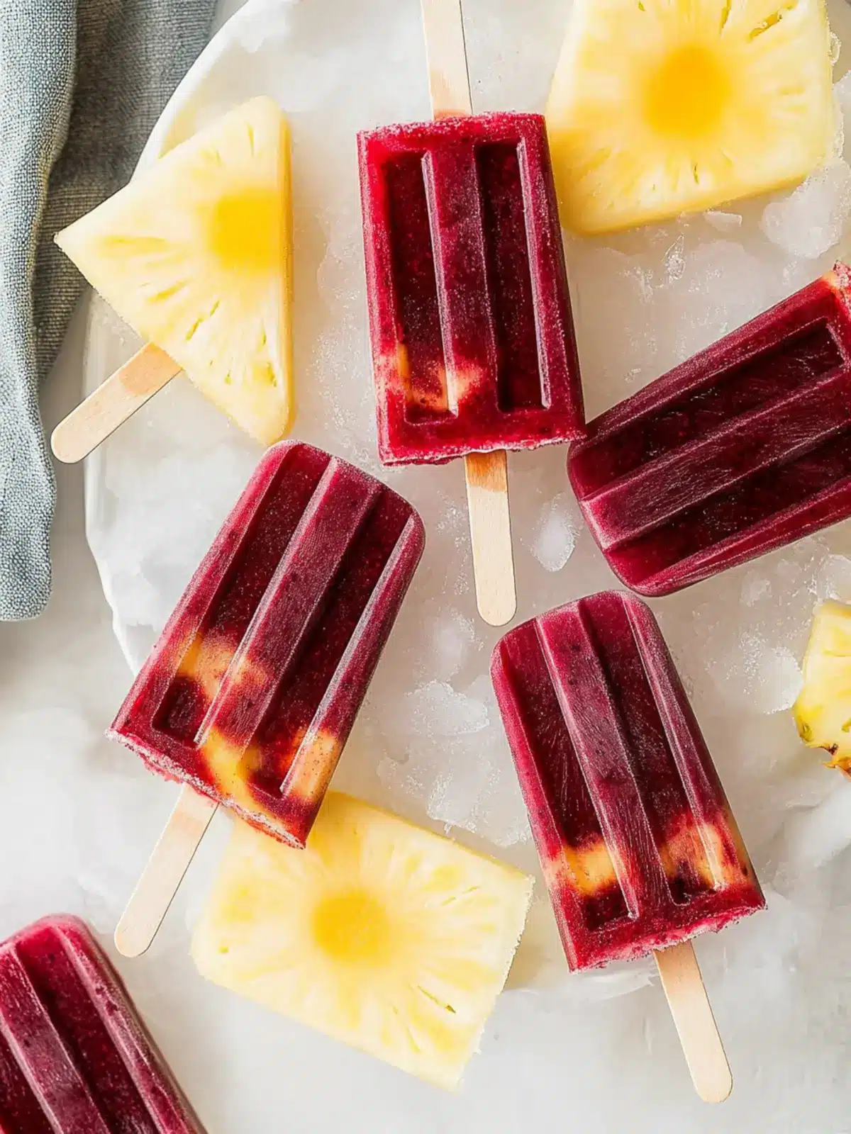 Cherry Pineapple Popsicles