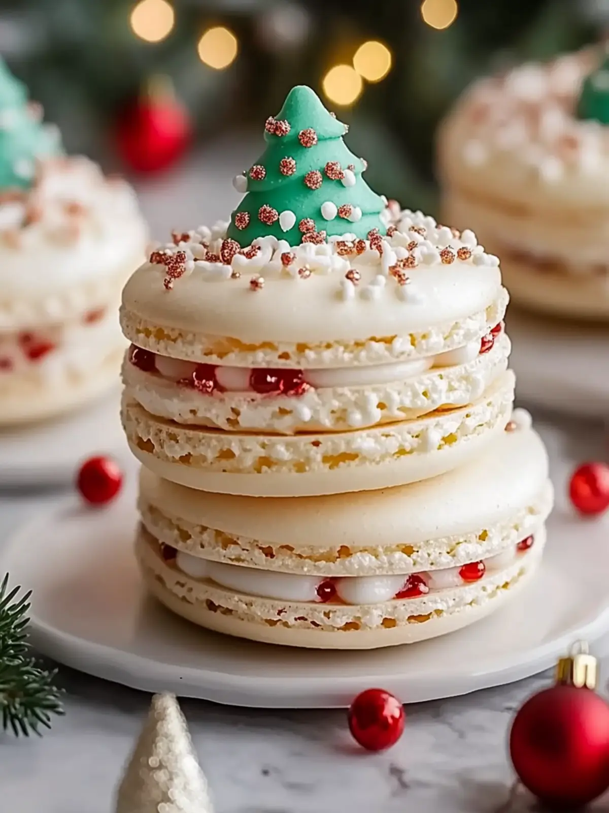 Delicious Christmas Tree Cake Macarons for Holiday Cheer 4 Christmas Tree Cake Macarons