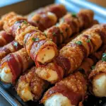 Savor Nashville Hot Bacon Wrapped Mozzarella Sticks Tonight 6 Nashville Hot Bacon Wrapped Mozzarella Sticks