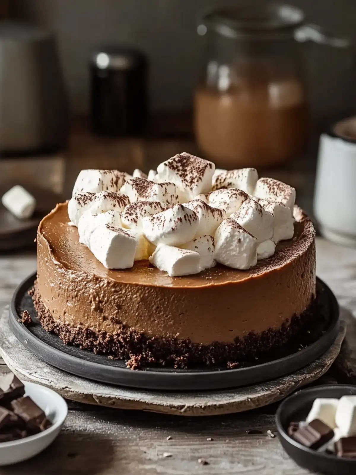Decadent Hot Cocoa Cheesecake with Marshmallow Whipped Cream 3 Hot Cocoa Cheesecake with Marshmallow Whipped Cream