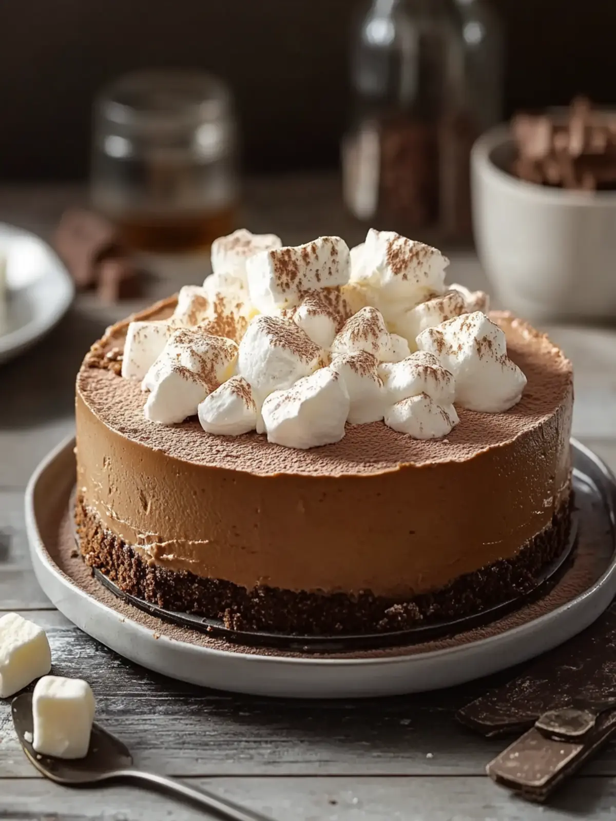 Decadent Hot Cocoa Cheesecake with Marshmallow Whipped Cream 5 Hot Cocoa Cheesecake with Marshmallow Whipped Cream