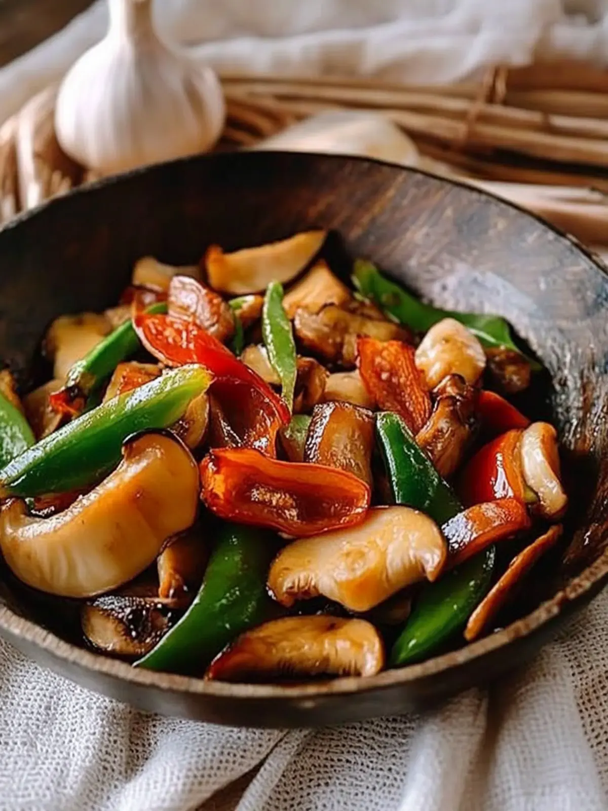 Tasty King Oyster Mushroom Stir-Fry with Crunchy Cashews 4 King Oyster Mushroom