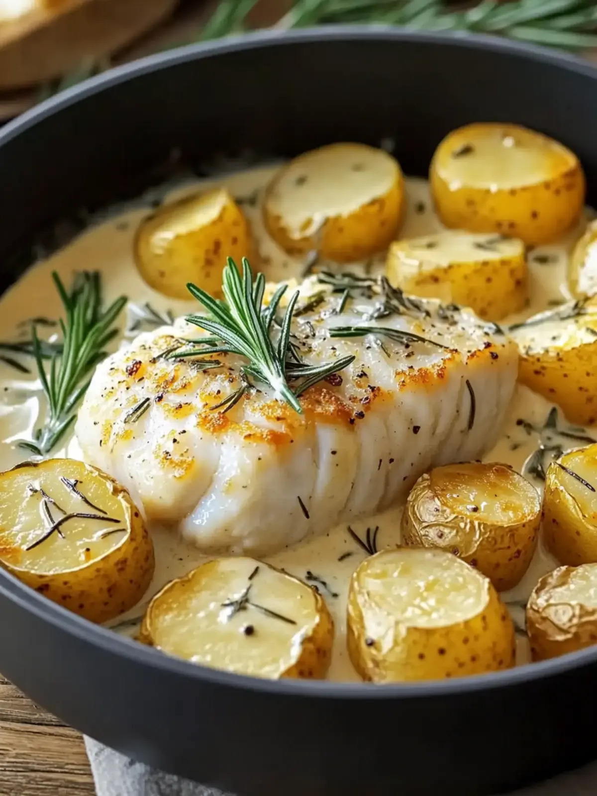 Savory Cod & Potatoes in Rosemary Cream Sauce Delight 3 Cod & Potatoes in Rosemary Cream Sauce