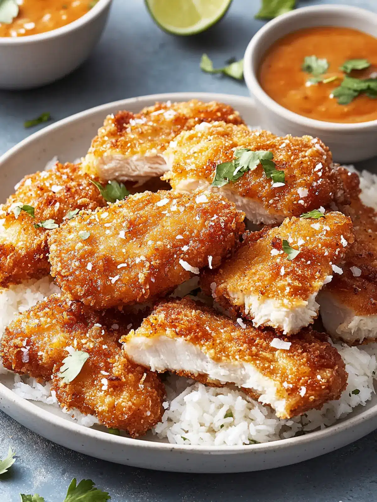 Crispy Crunchy Coconut Chicken with Zesty Spicy Mayo Dip 2 Crunchy Coconut Chicken