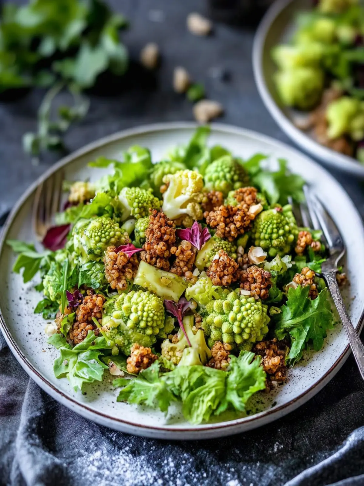 Delicious Roasted Romanesco Salad with Zesty Lemon Vinaigrette 3 Roasted Romanesco Salad