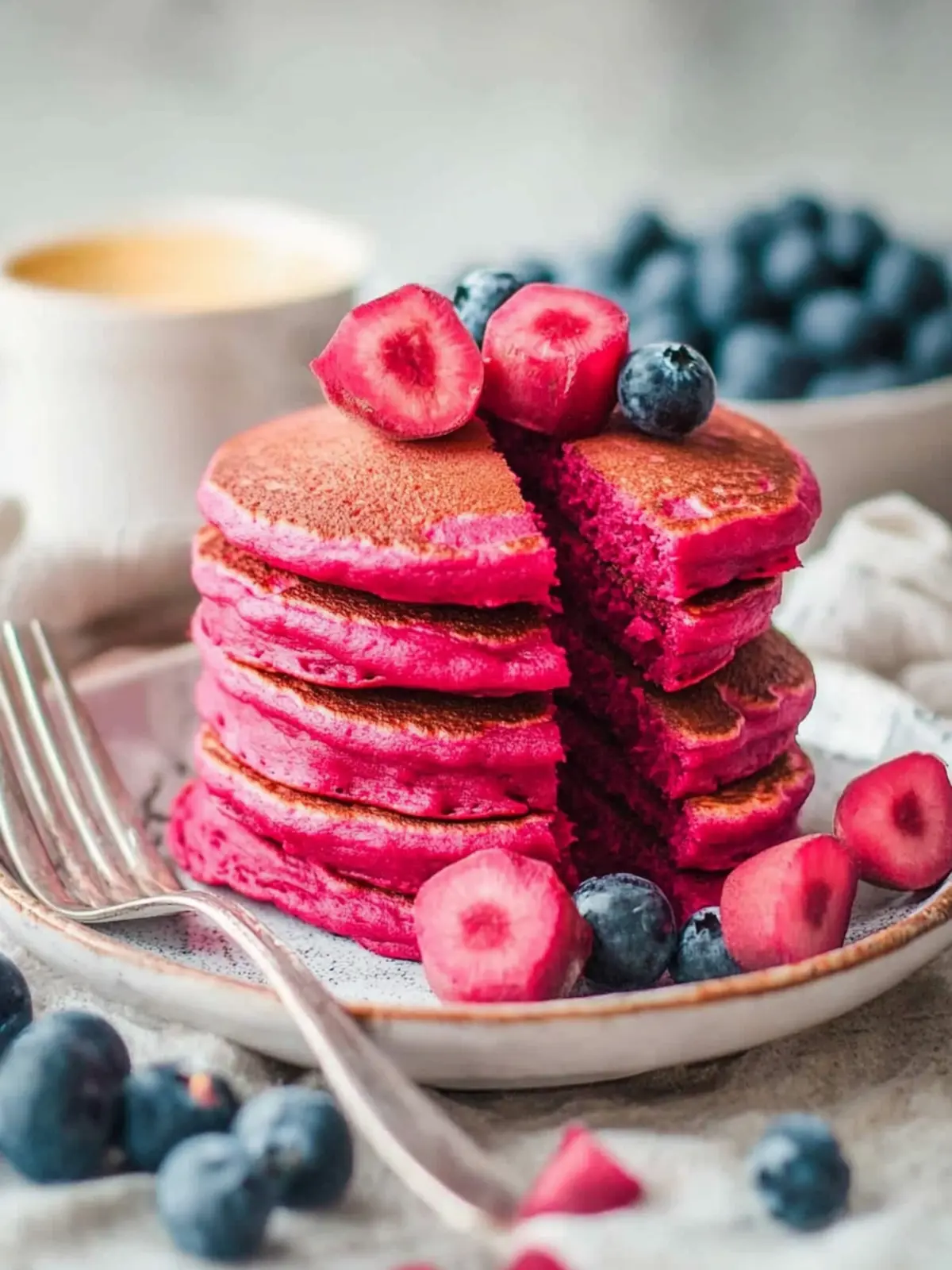 Delicious Pink Beet Pancakes for a Colorful Breakfast Treat 2 Pink Beet Pancakes