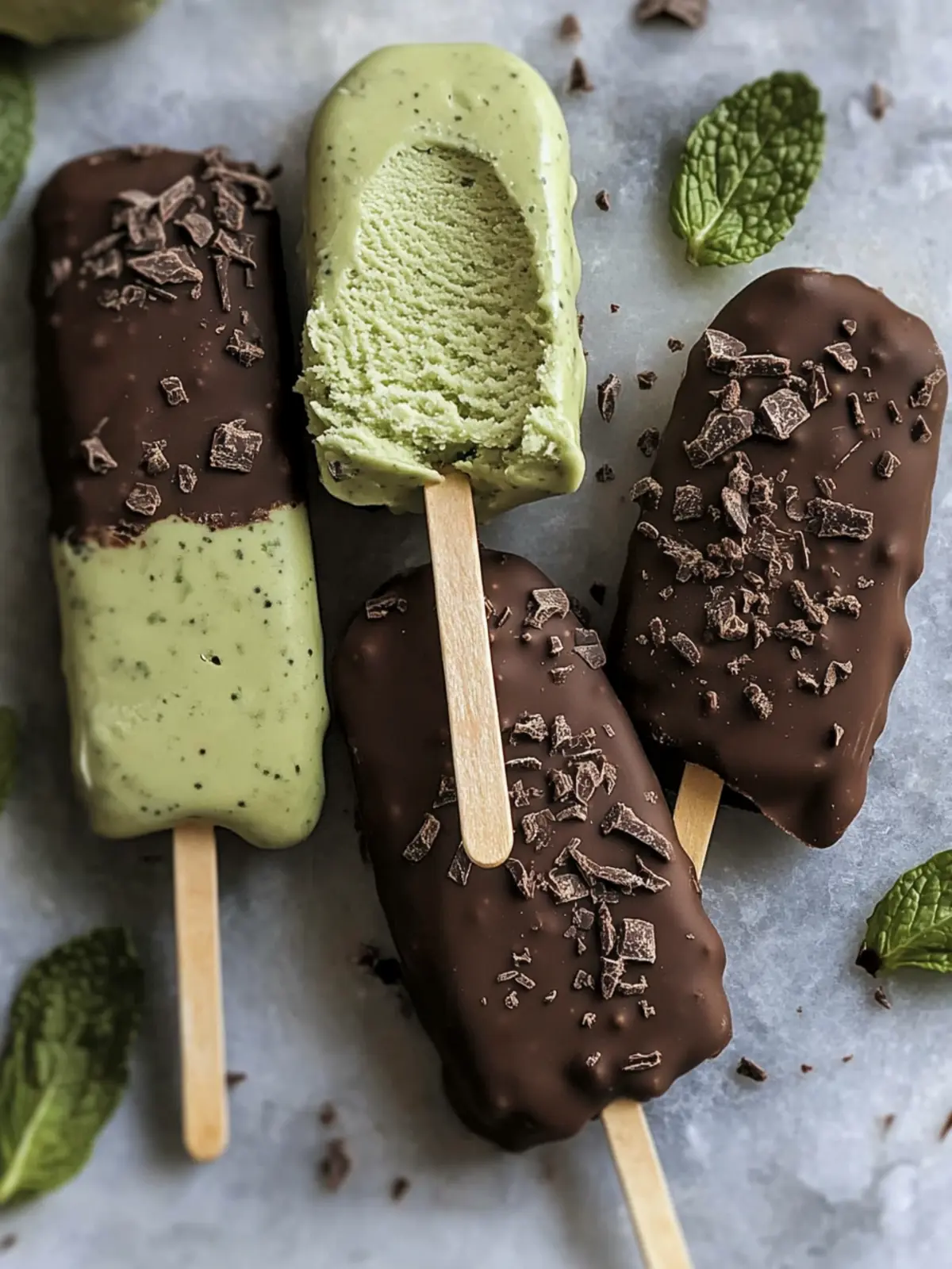 Delicious Avocado Mint Chocolate Ice Cream Bars to Chill With 3 Avocado Mint Chocolate Ice Cream Bars