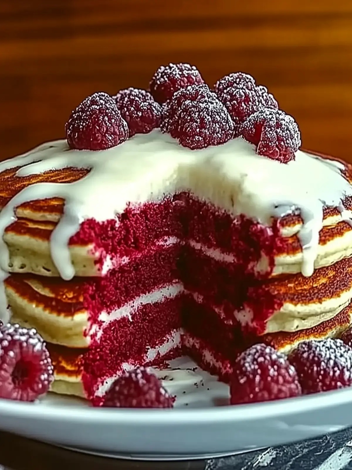 Irresistible Red Velvet Pancakes with Cream Cheese Glaze 3 Red Velvet Pancakes