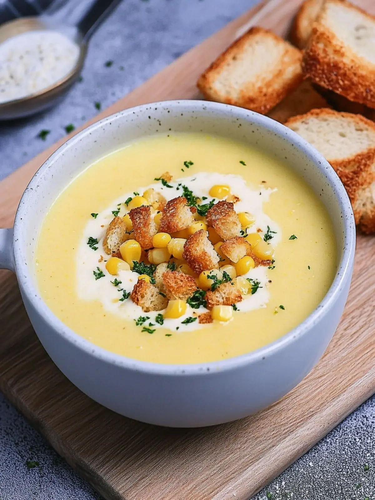 Delicious Corn Potage with Homemade Croutons to Savor 4 Corn Potage with Homemade Croutons
