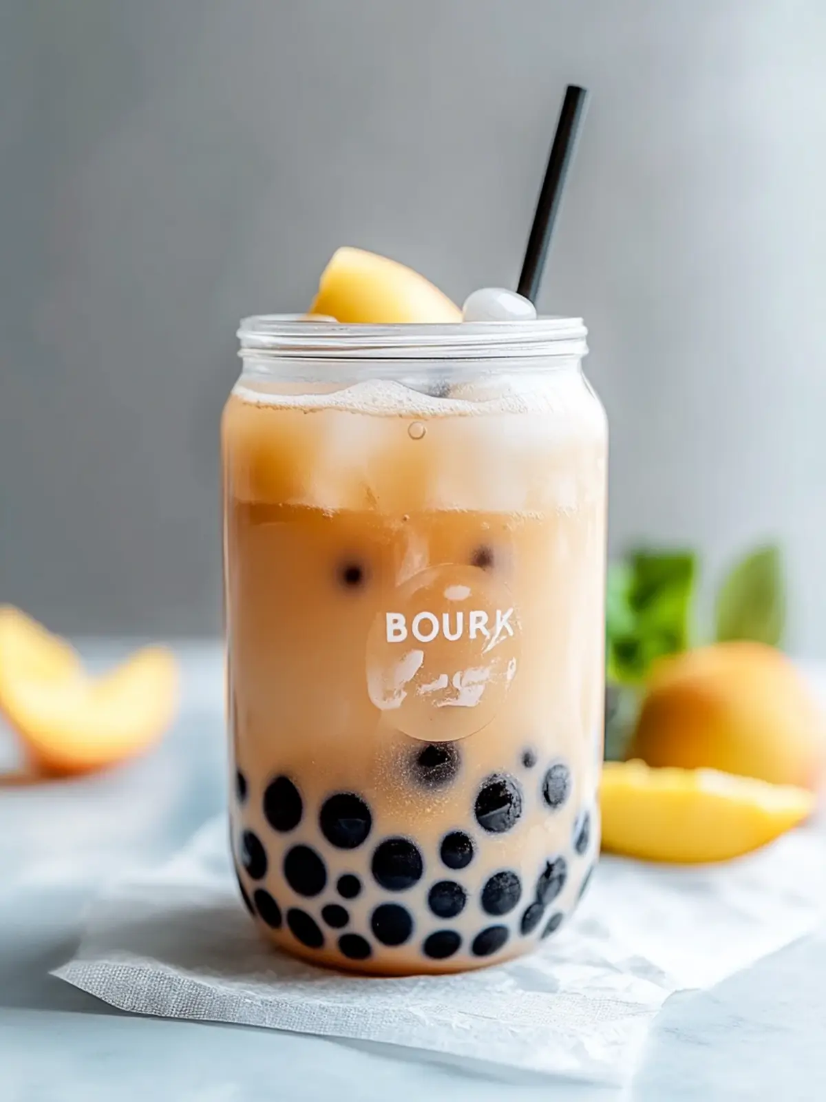 Peach Bubble Tea: Refreshing Bliss with Homemade Syrup 5 Peach Bubble Tea