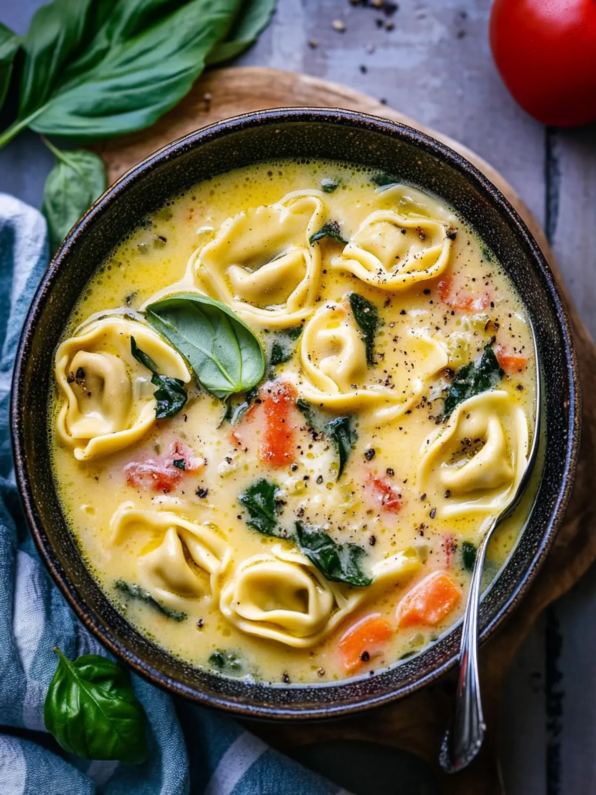Hearty Creamy Vegetarian Tortellini Soup for Cozy Nights 2 Creamy Vegetarian Tortellini Soup