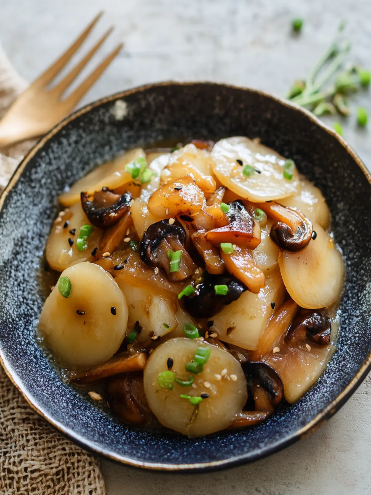 Savory Braised Daikon with Shiitake Mushrooms Bliss 4 Braised Daikon with Shiitake Mushrooms