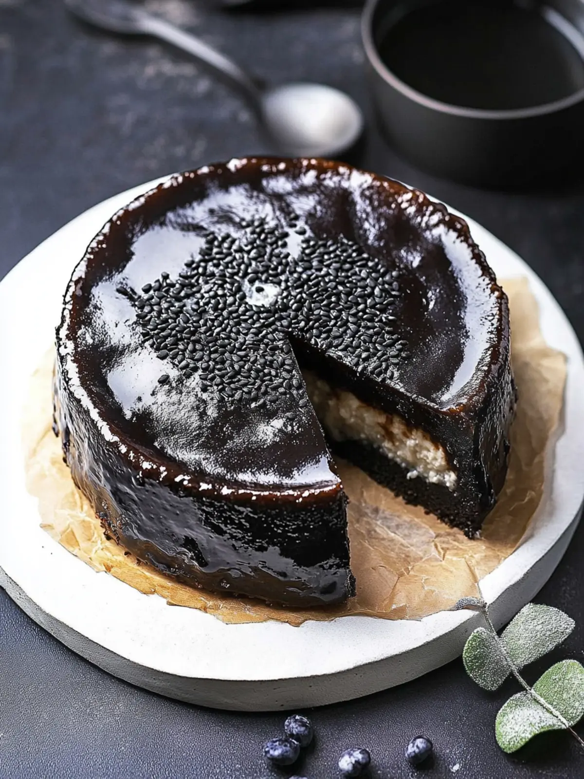 Decadent Black Sesame Basque Cheesecake You Must Try Today 2 Black Sesame Basque Cheesecake