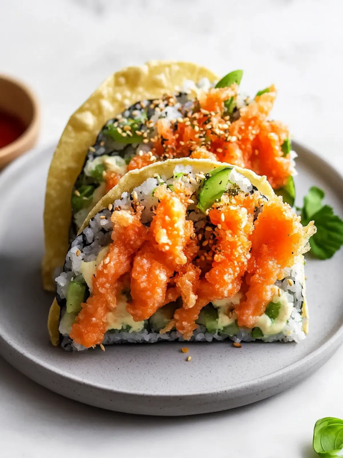 Crispy Salmon Tempura Sushi Tacos You'll Crave Every Night 4 Salmon Tempura Sushi Taco