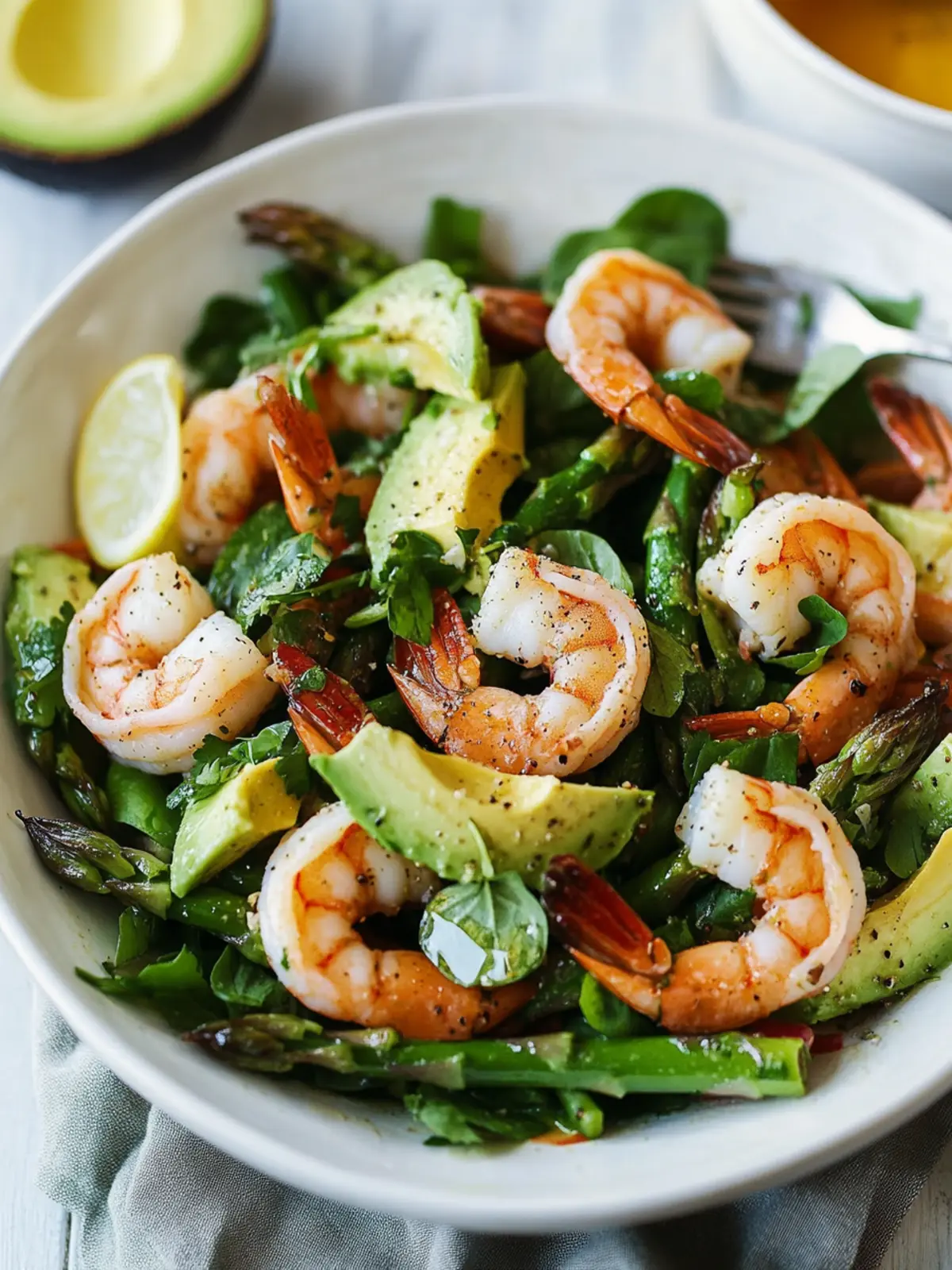 Delicious Shrimp, Asparagus and Avocado Salad in Just 20 Minutes 2 Shrimp, Asparagus and Avocado Salad