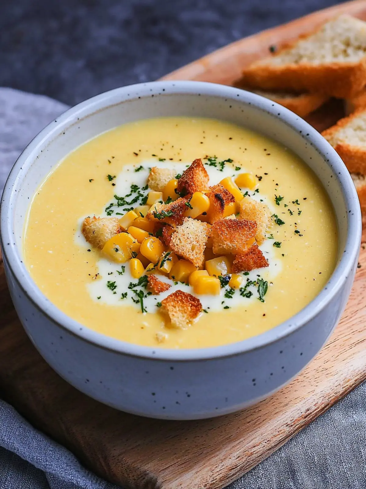 Delicious Corn Potage with Homemade Croutons to Savor 5 Corn Potage with Homemade Croutons