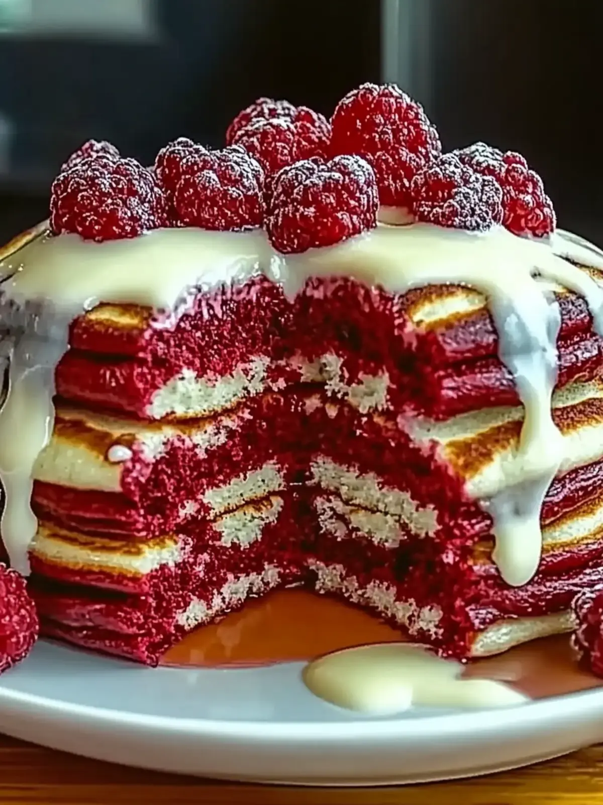 Irresistible Red Velvet Pancakes with Cream Cheese Glaze 2 Red Velvet Pancakes